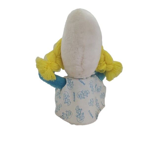 Vintage Smurfette Plush Smurf Character From 1981 10" Sitting Korea Peyo Wallace - Picture 4 of 12
